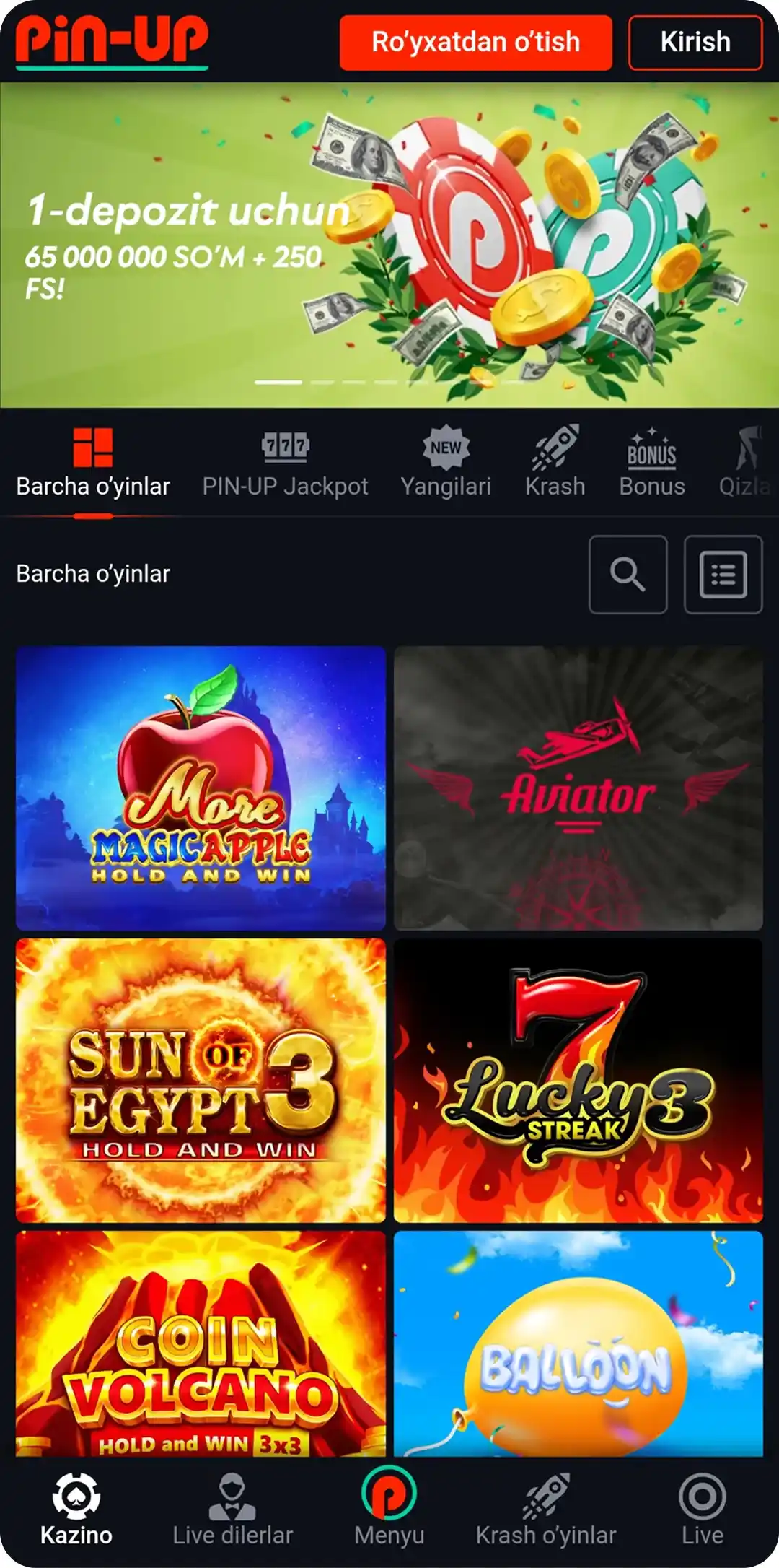 kazino PIN-UP kazino